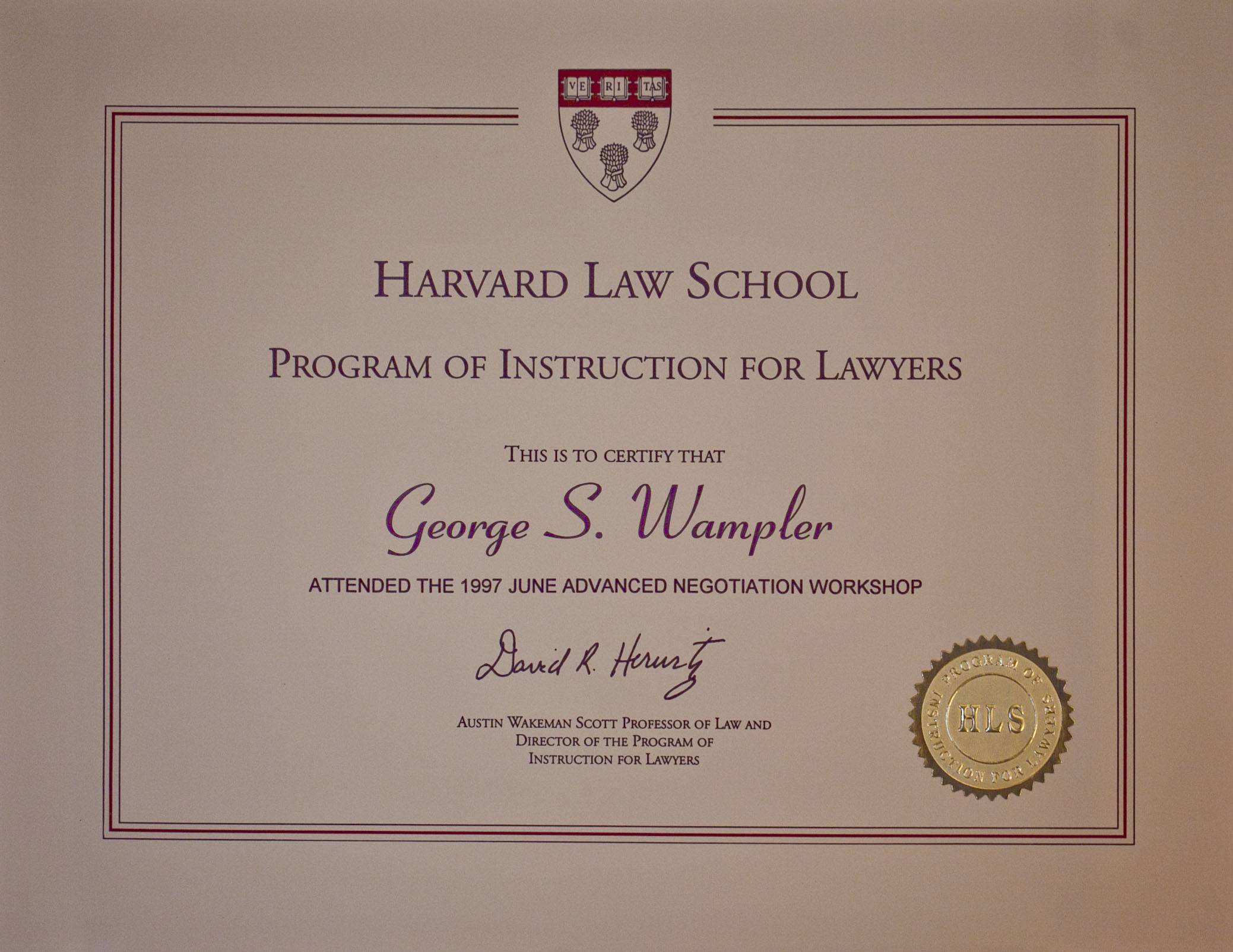 Harvard Advanced Negotiation Certificate